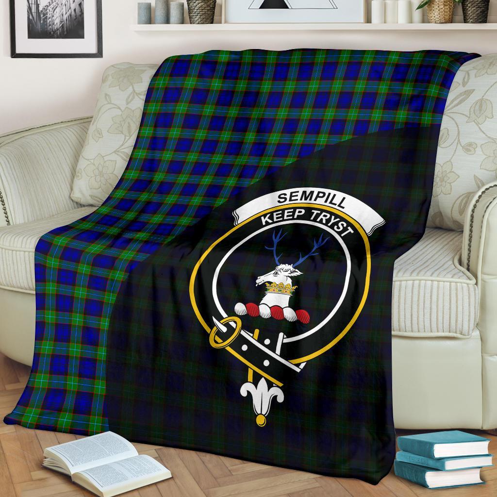 Sempill Modern Tartan Crest Blanket Wave Style