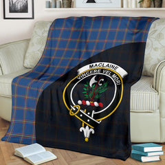 MacLaine of Loch Buie Hunting Ancient Tartan Crest Blanket Wave Style