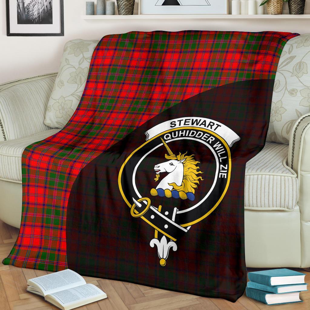 Stewart of Appin Modern Tartan Crest Blanket Wave Style