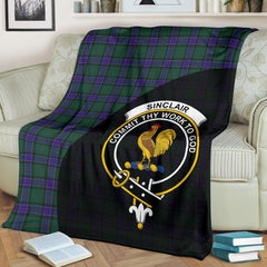 Sinclair Hunting Modern Tartan Crest Blanket Wave Style