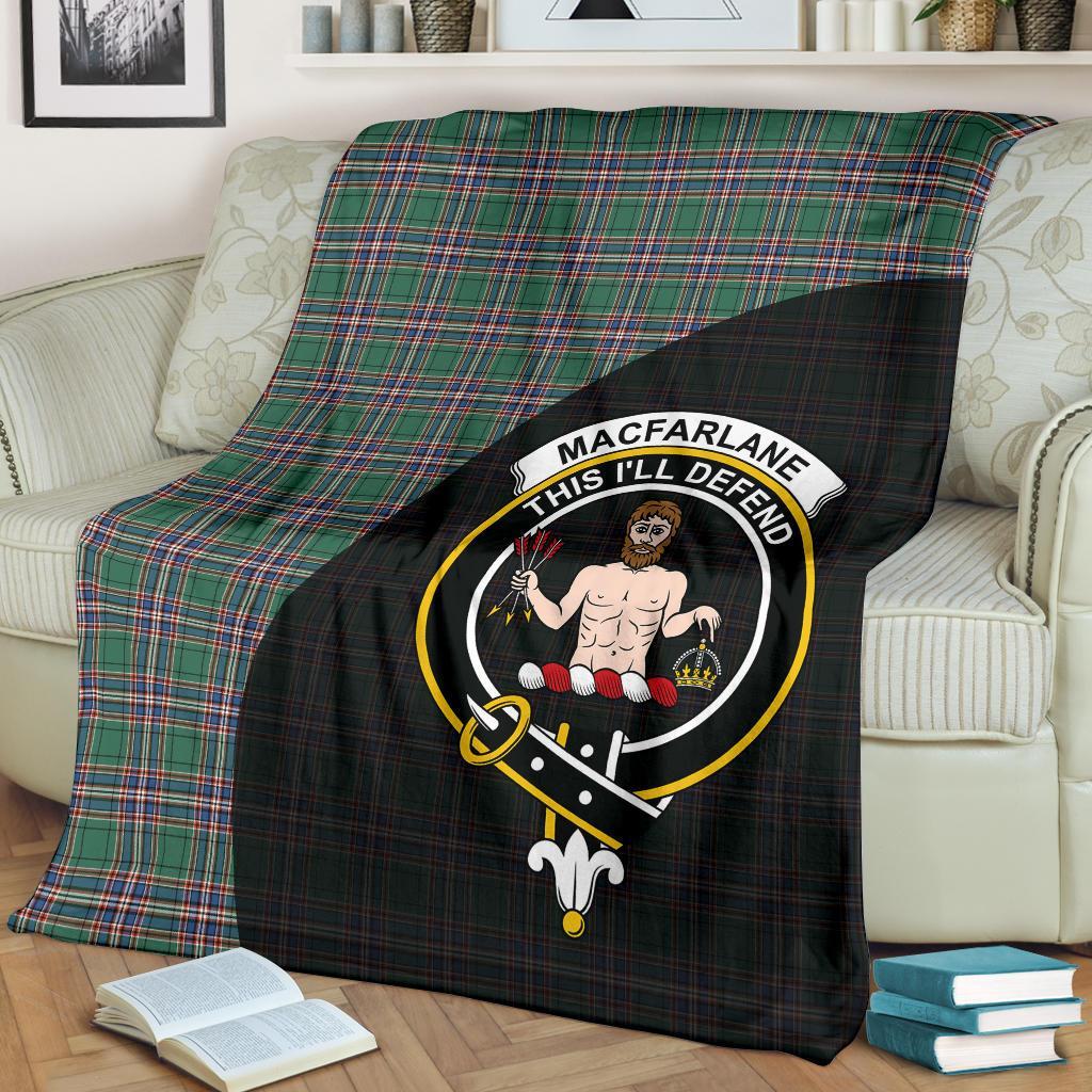 MacFarlane Hunting Ancient Tartan Crest Blanket Wave Style