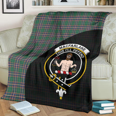 MacFarlane Hunting Ancient Tartan Crest Blanket Wave Style