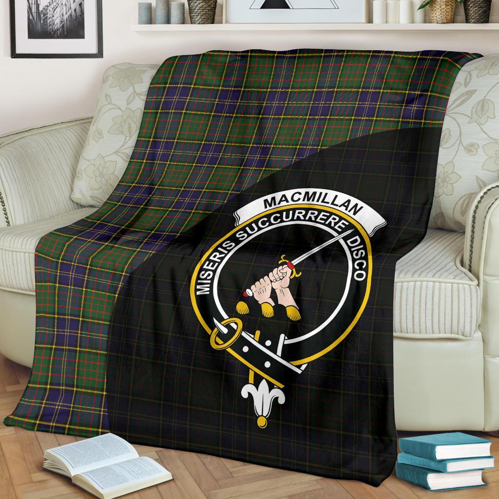 MacMillan Hunting Modern Tartan Crest Blanket Wave Style