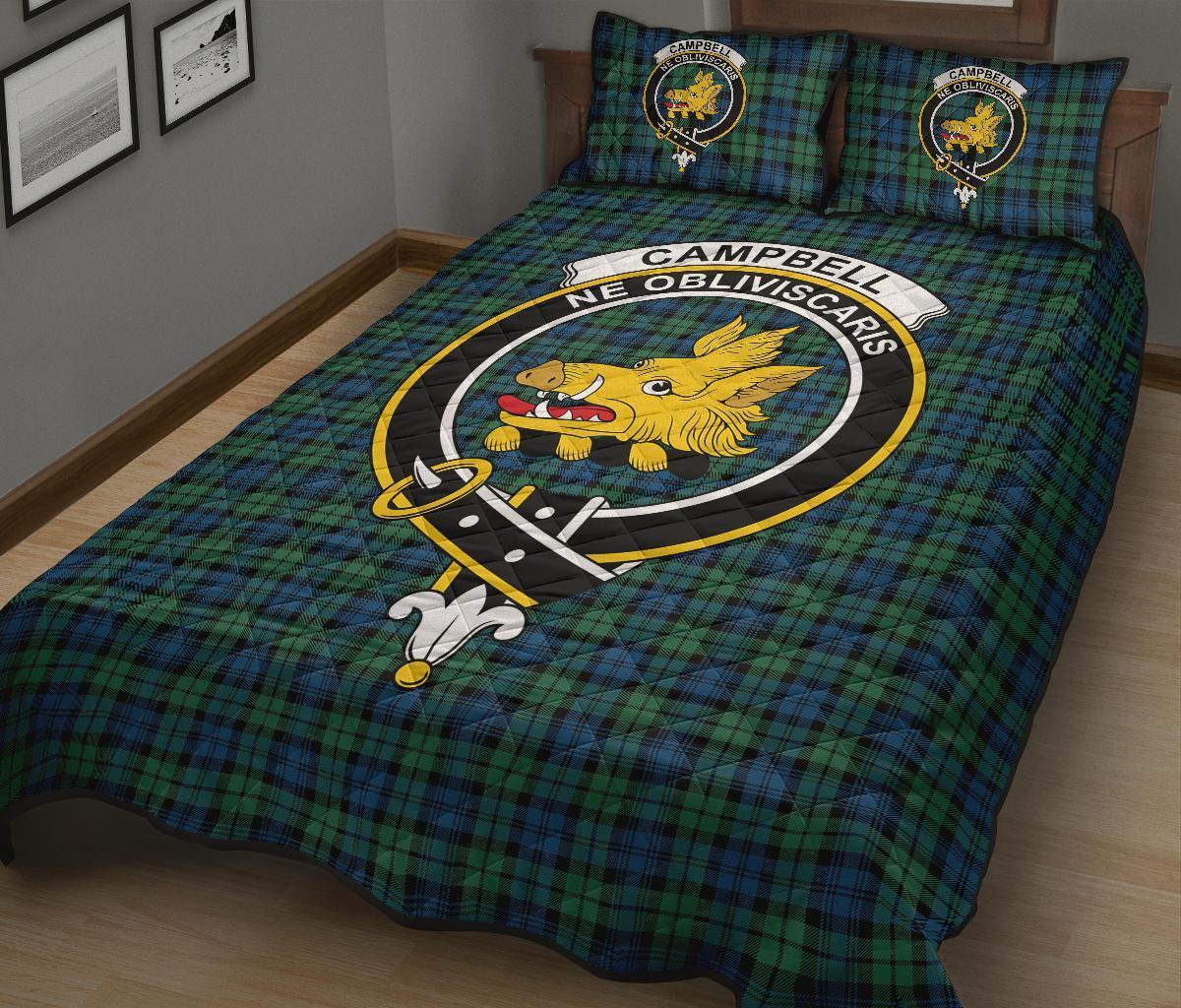 Campbell Ancient 02 Tartan Crest Quilt Bed Set