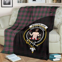 MacFarlane Hunting Modern Tartan Crest Blanket Wave Style