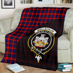 MacLachlan Modern Tartan Crest Blanket Wave Style