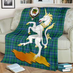 Douglas Ancient Tartan Crest Blanket - Unicorn Style