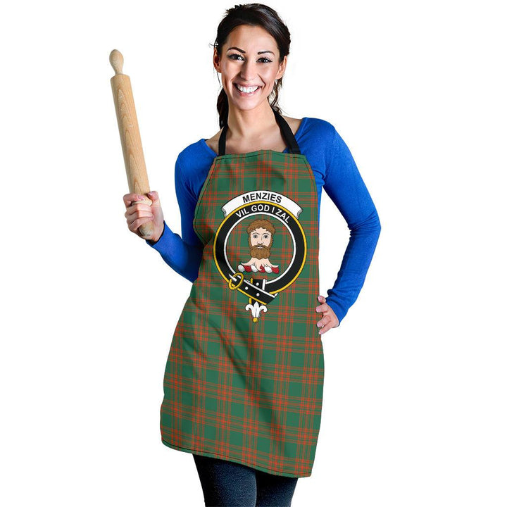 Menzies Green Ancient Tartan Crest Apron