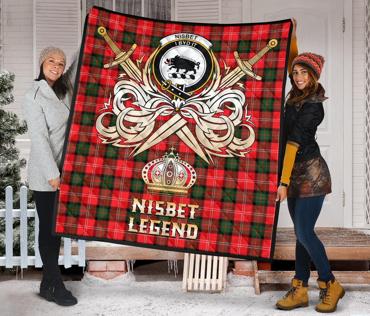 Nisbet Modern Tartan Crest Legend Gold Royal Premium Quilt SP