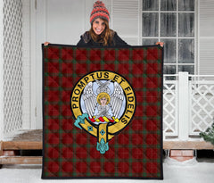 Carruthers Family Tartan Official Crest Premium Quilt