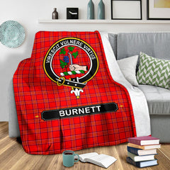 Burnett Family Tartan Crest Blanket - 3 Sizes