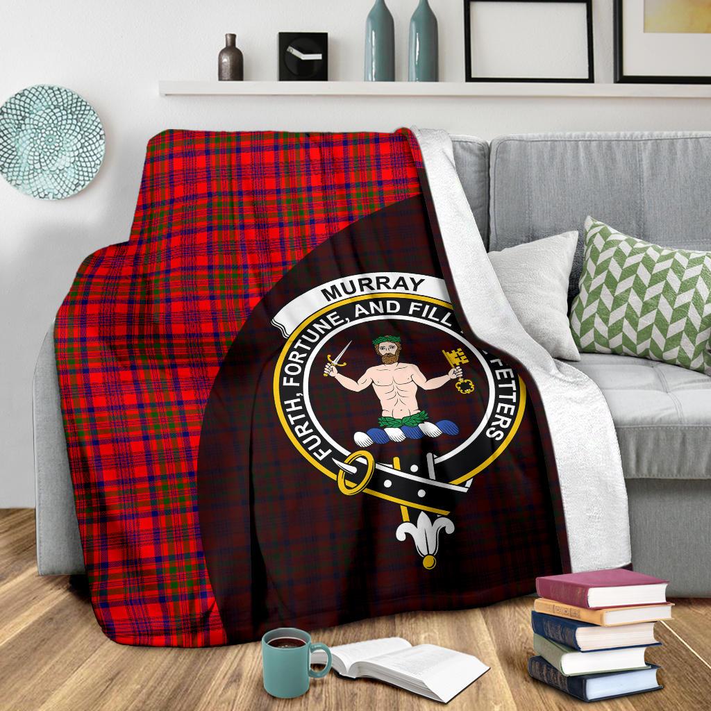 Murray of Tulloch Modern Tartan Crest Blanket Wave Style