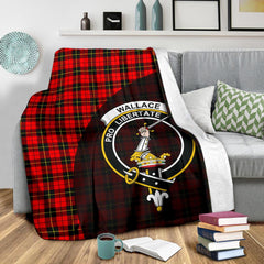 Wallace Hunting - Red Tartan Crest Blankets Wave Style