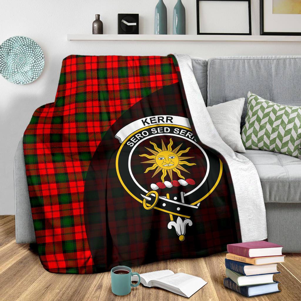 Kerr Modern Tartan Crest Blanket - 3 Sizes