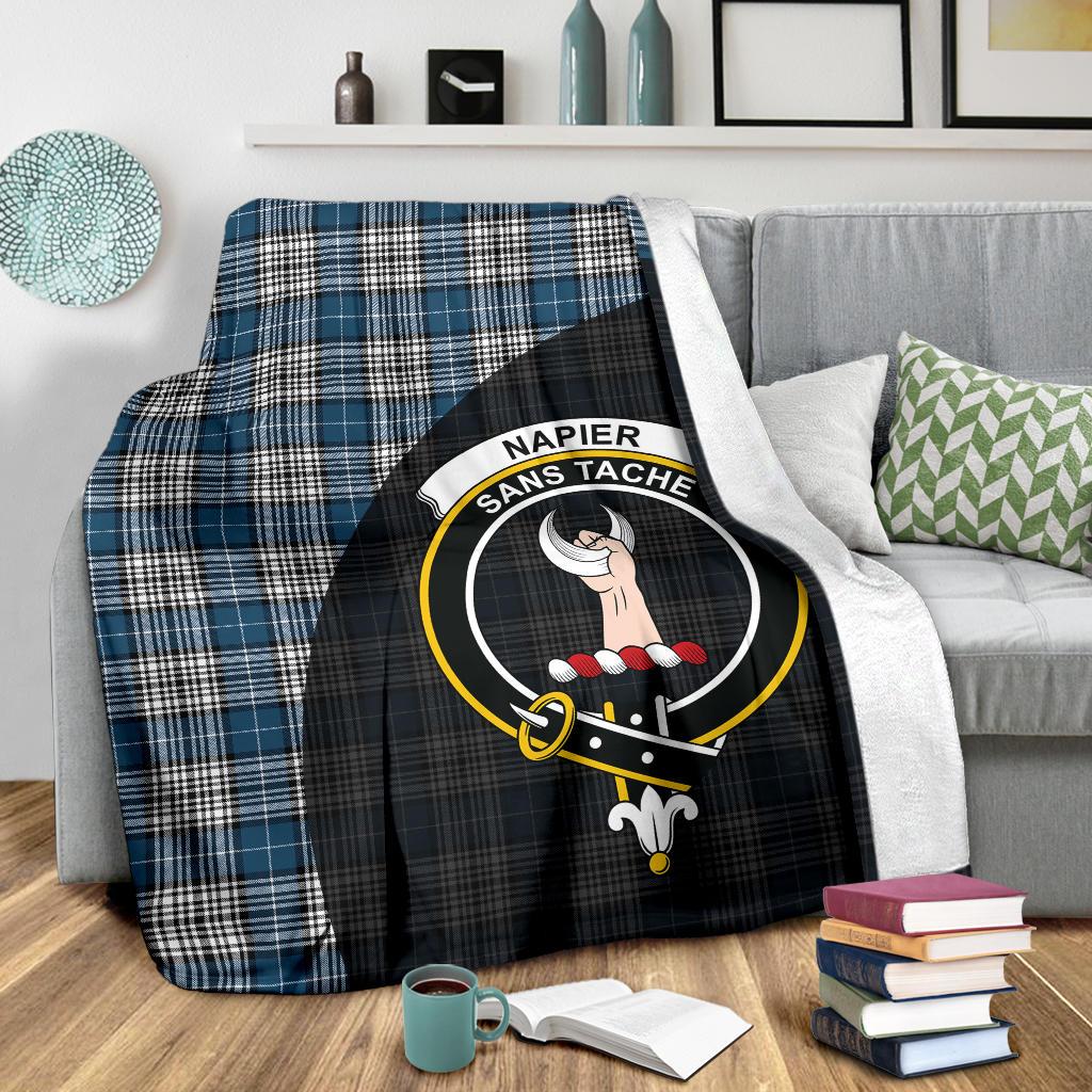 Napier Modern Tartan Crest Blanket - 3 Sizes