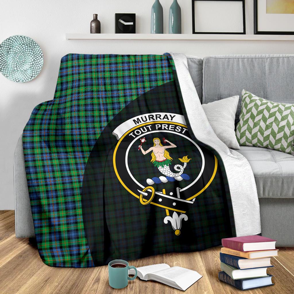 Murray of Atholl Ancient Tartan Crest Blanket Wave Style