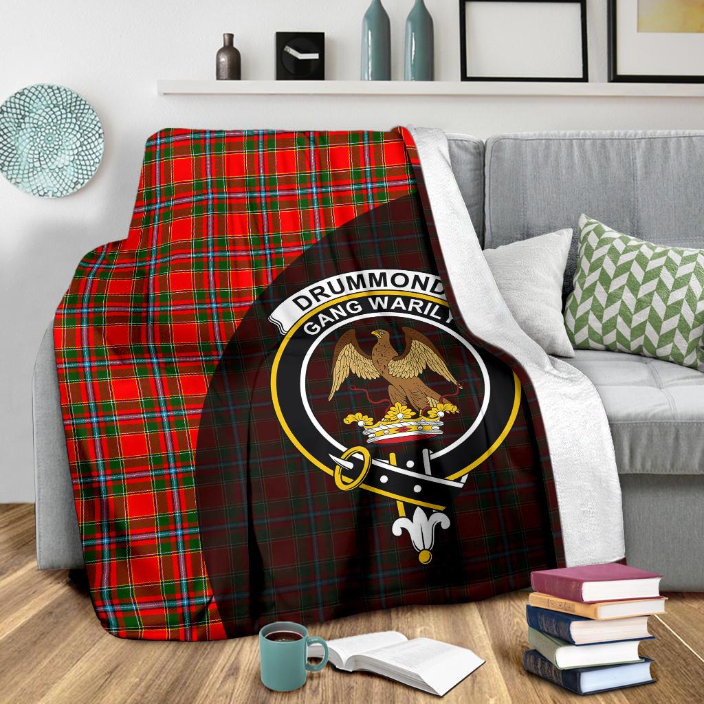 Drummond of Perth Family Tartan Crest Blanket - 3 Sizes