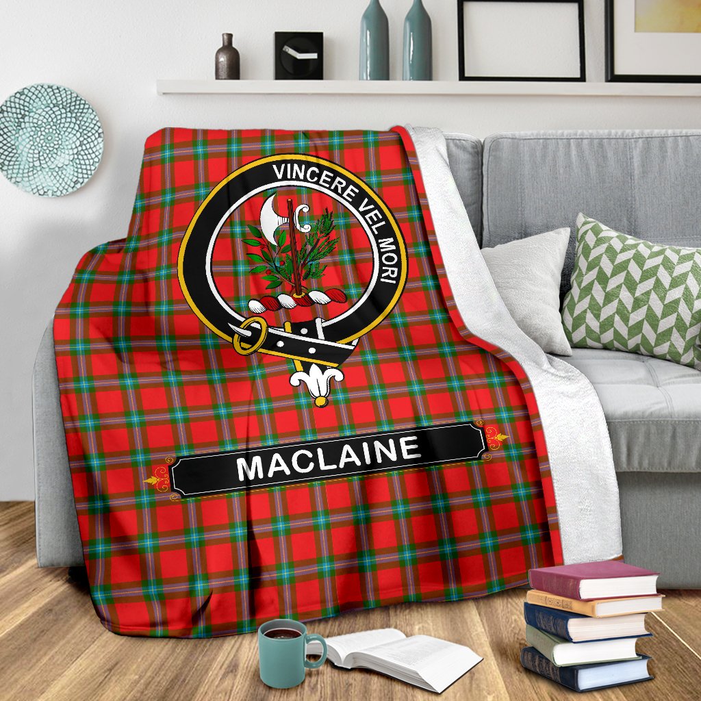 MacLaine Of Lochbuie Family Tartan Crest Blanket - 3 Sizes