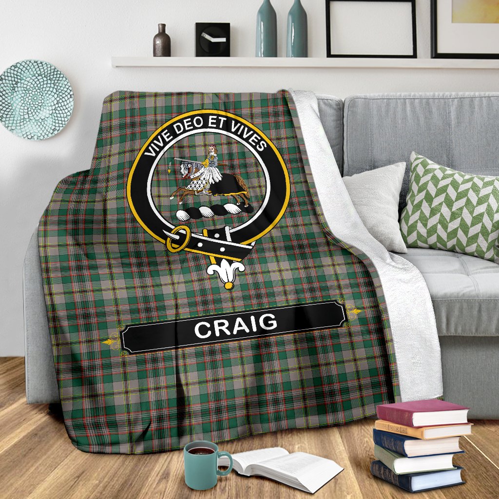 Craig Ancient Tartan Crest Blanket - 3 Sizes