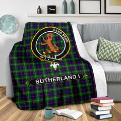 Sutherland Tartan Crest Blankets