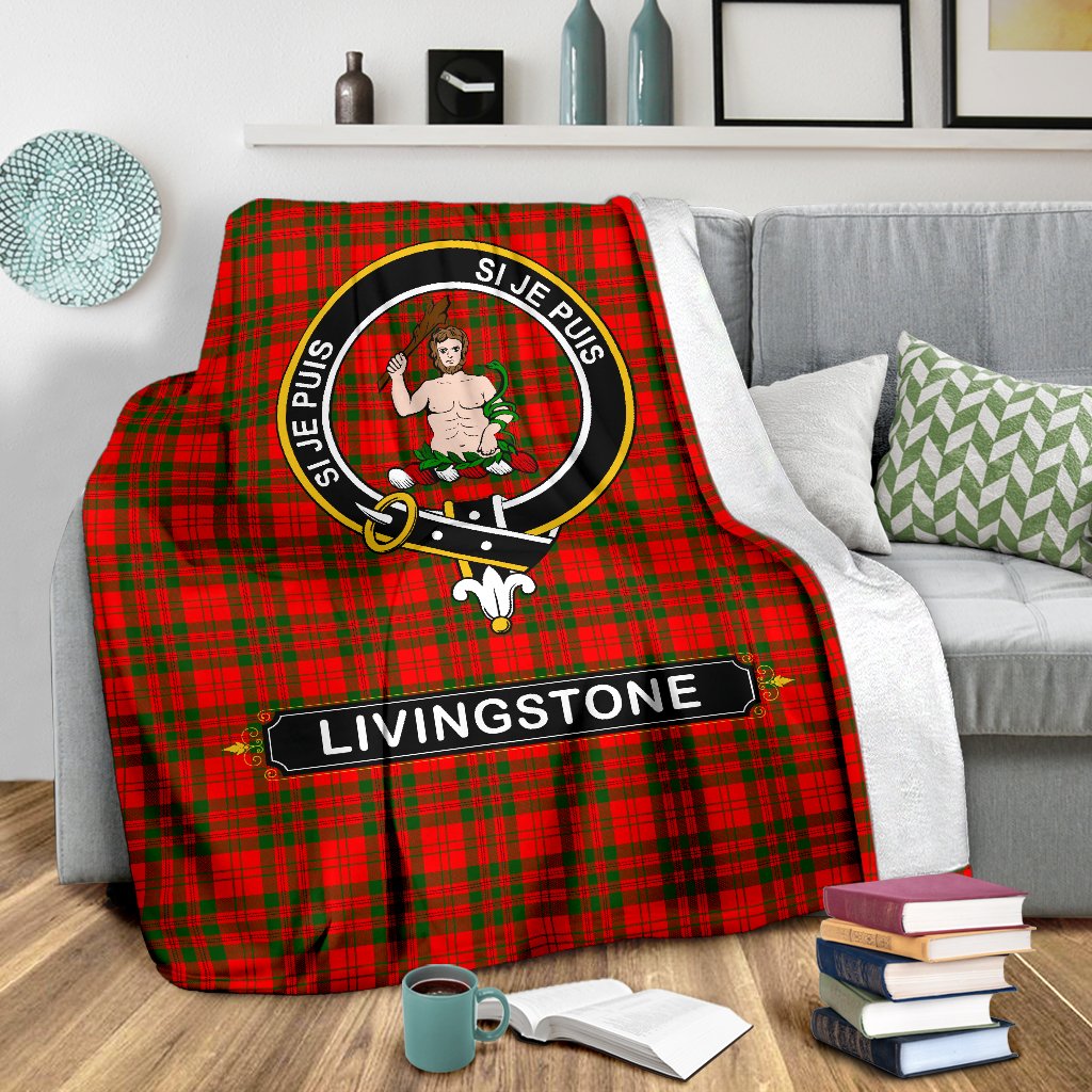 Livingstone Family Tartan Crest Blankets