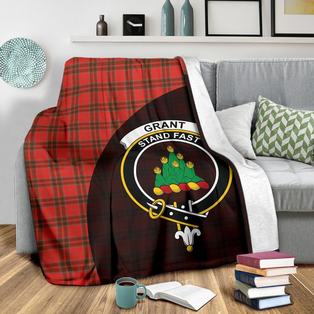 Grant Weathered Tartan Crest Blanket Wave Style