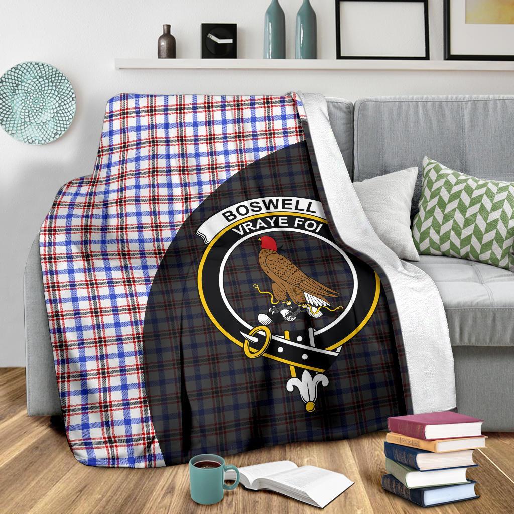 Boswell Modern Tartan Crest Blanket Wave Style