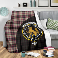 MacPherson Hunting Ancient Tartan Crest Blanket Wave Style