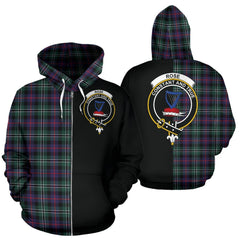 Rose Hunting Modern Tartan Crest Zipper Hoodie - Half Of Me Style