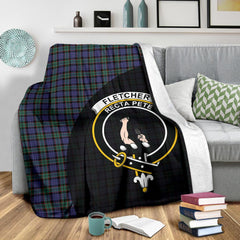 Fletcher Modern Tartan Crest Blanket Wave Style