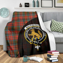 MacPherson Weathered Tartan Crest Blanket Wave Style