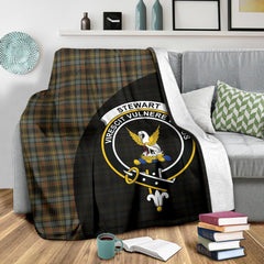 Stewart Hunting Weathered Tartan Crest Blanket Wave Style