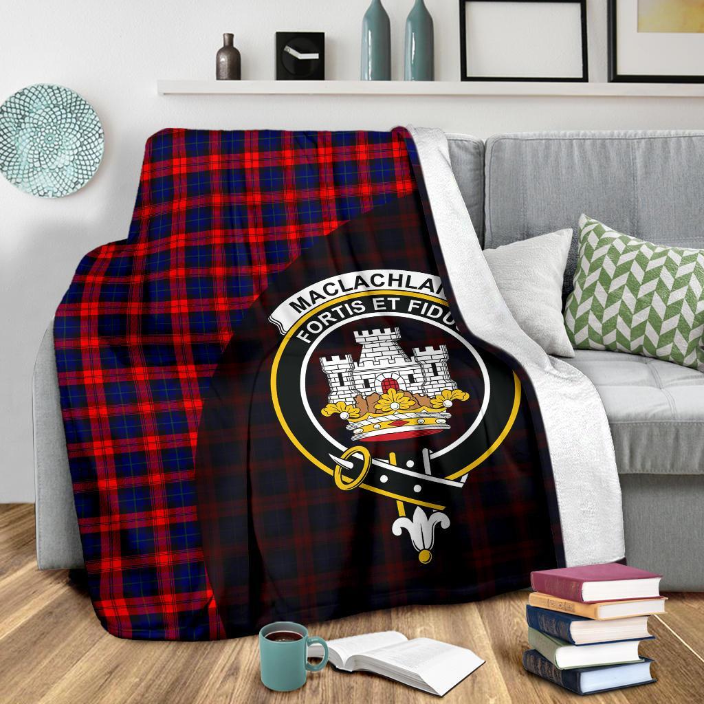 MacLachlan Modern Tartan Crest Blanket Wave Style