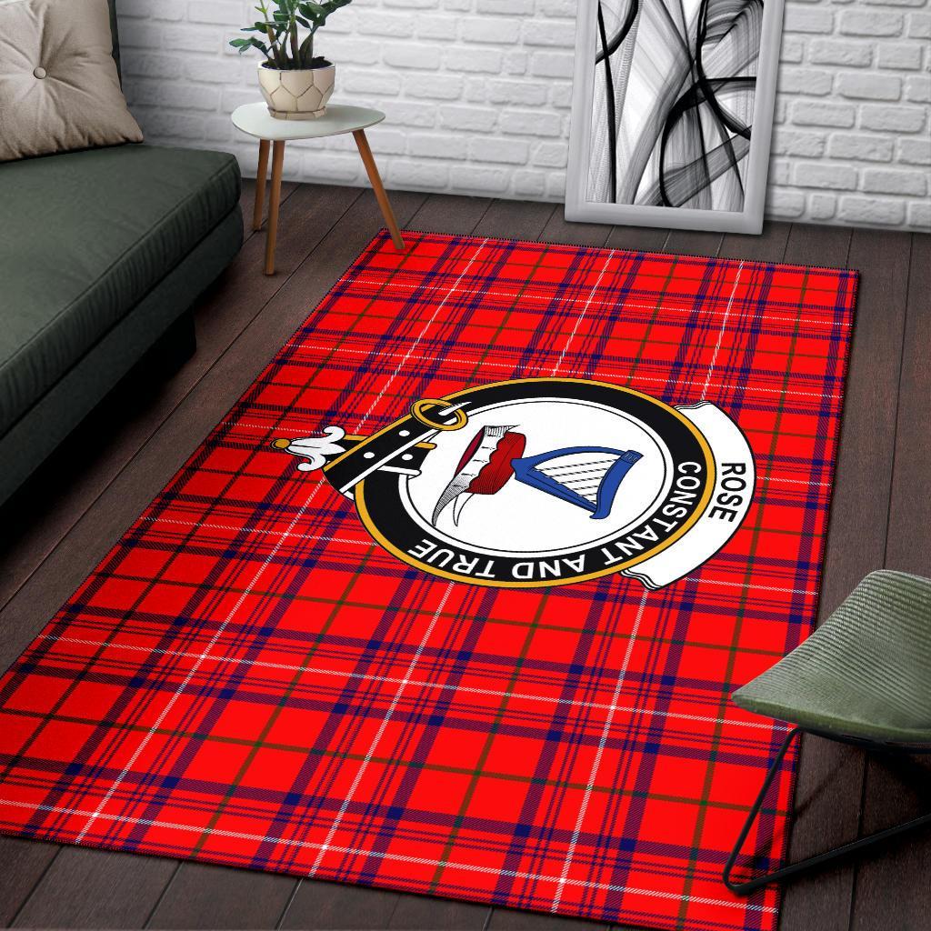 Rose Tartan Crest Area Rug