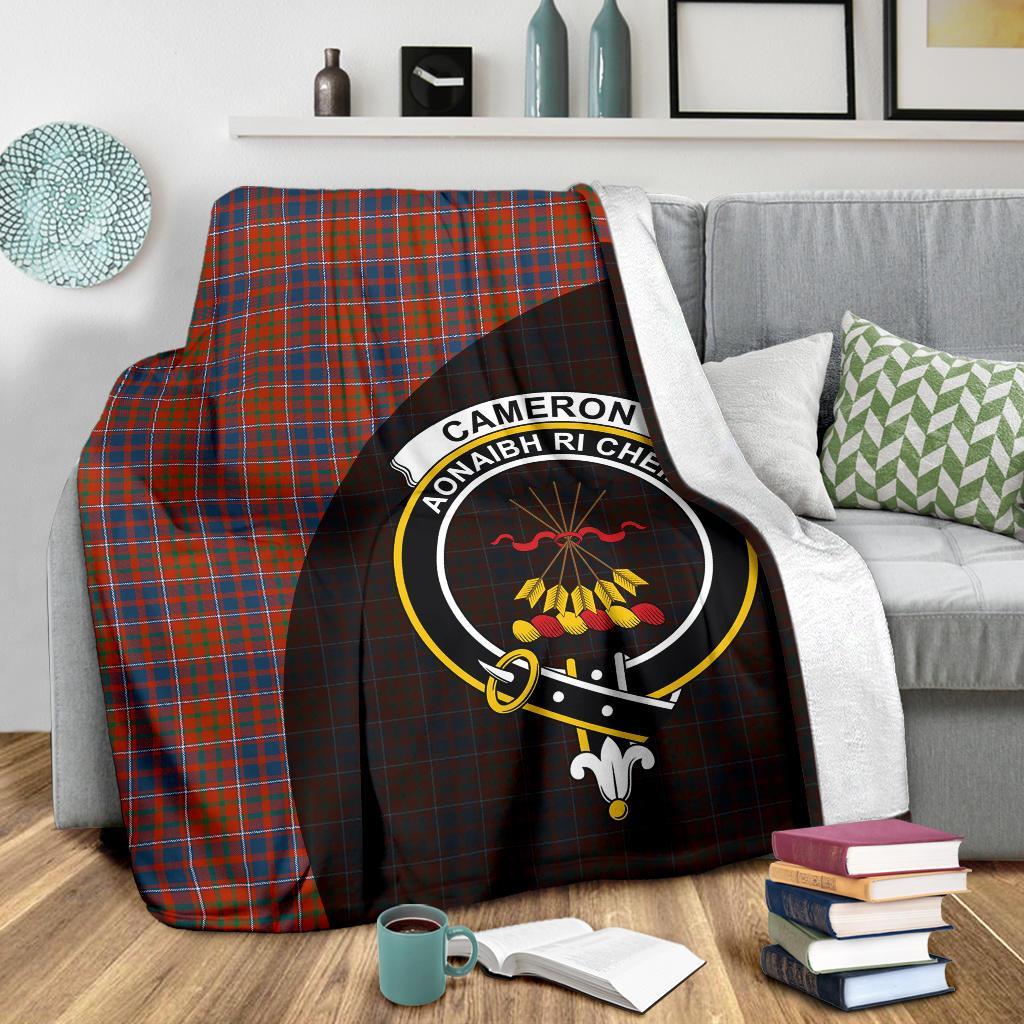 Cameron of Lochiel Ancient Tartan Crest Blanket Wave Style