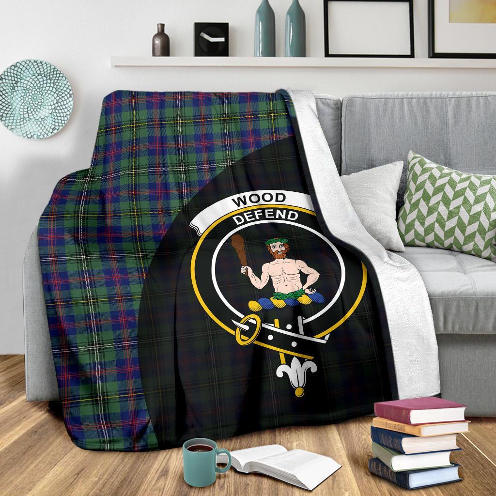 Wood Modern Tartan Crest Blanket Wave Style