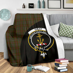 Gray Tartan Crest Blanket Wave Style