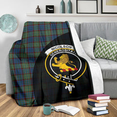Nicolson Hunting Ancient Tartan Crest Blanket Wave Style