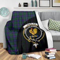 Sinclair Hunting Modern Tartan Crest Blanket Wave Style