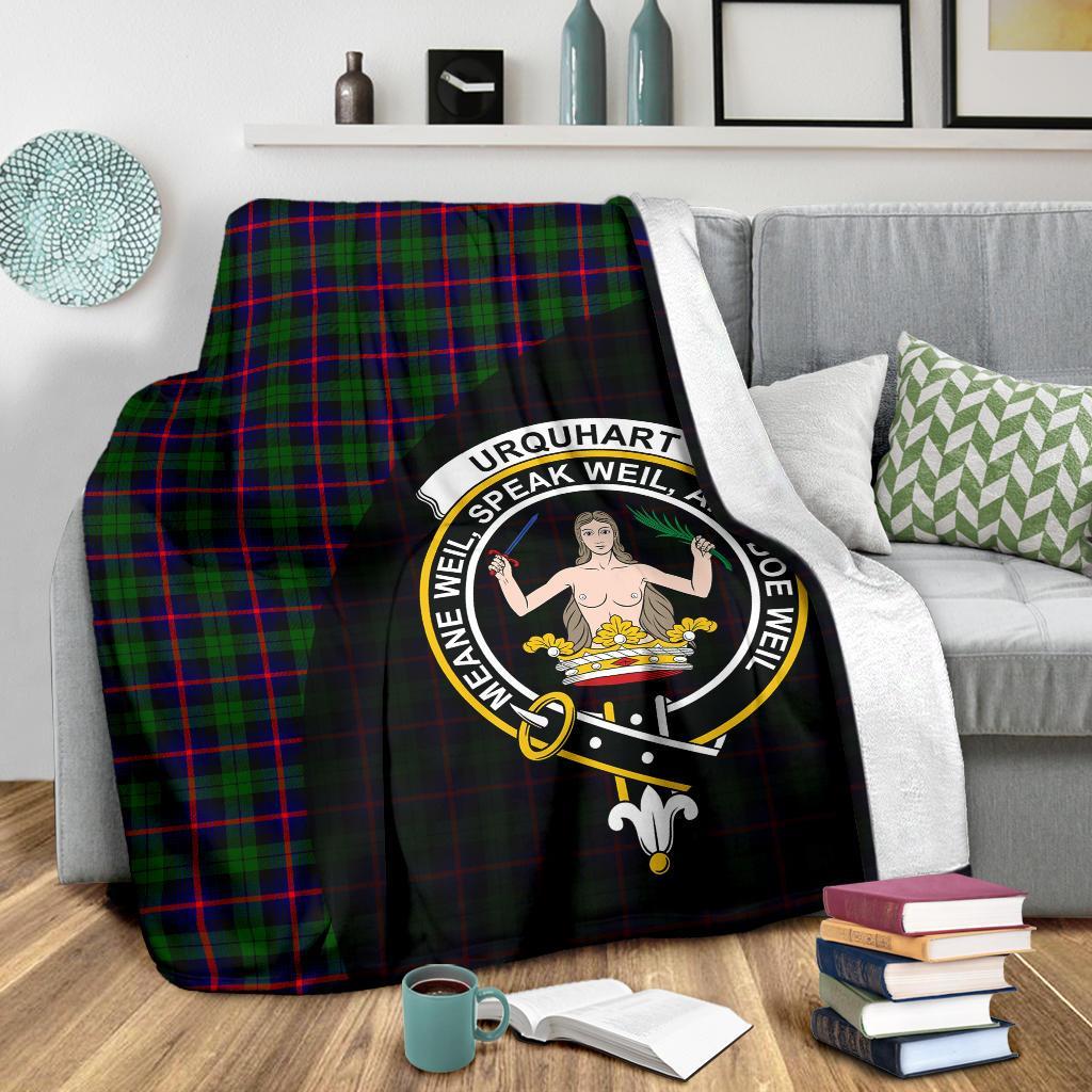 Urquhart Modern Tartan Crest Blanket Wave Style