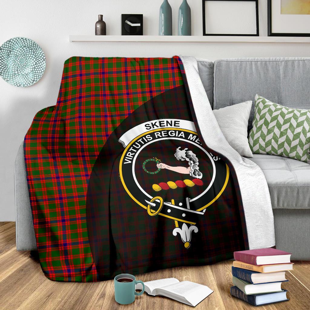 Skene Modern Tartan Crest Blanket Wave Style