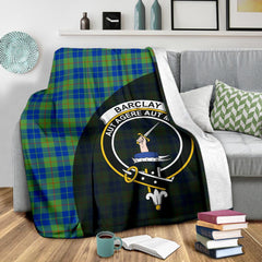 Barclay Hunting Ancient Tartan Crest Blanket Wave Style