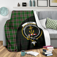 Gray Hunting Tartan Crest Blanket Wave Style