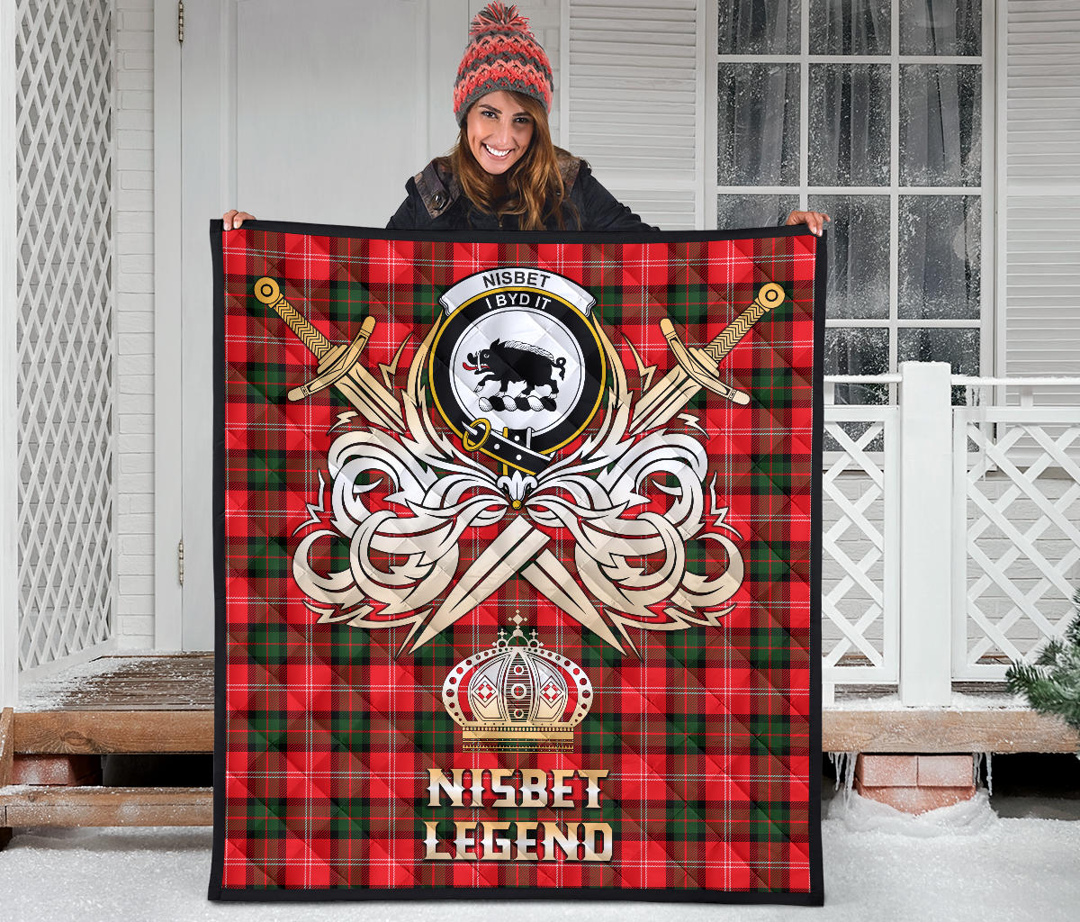 Nisbet Modern Tartan Crest Legend Gold Royal Premium Quilt SP