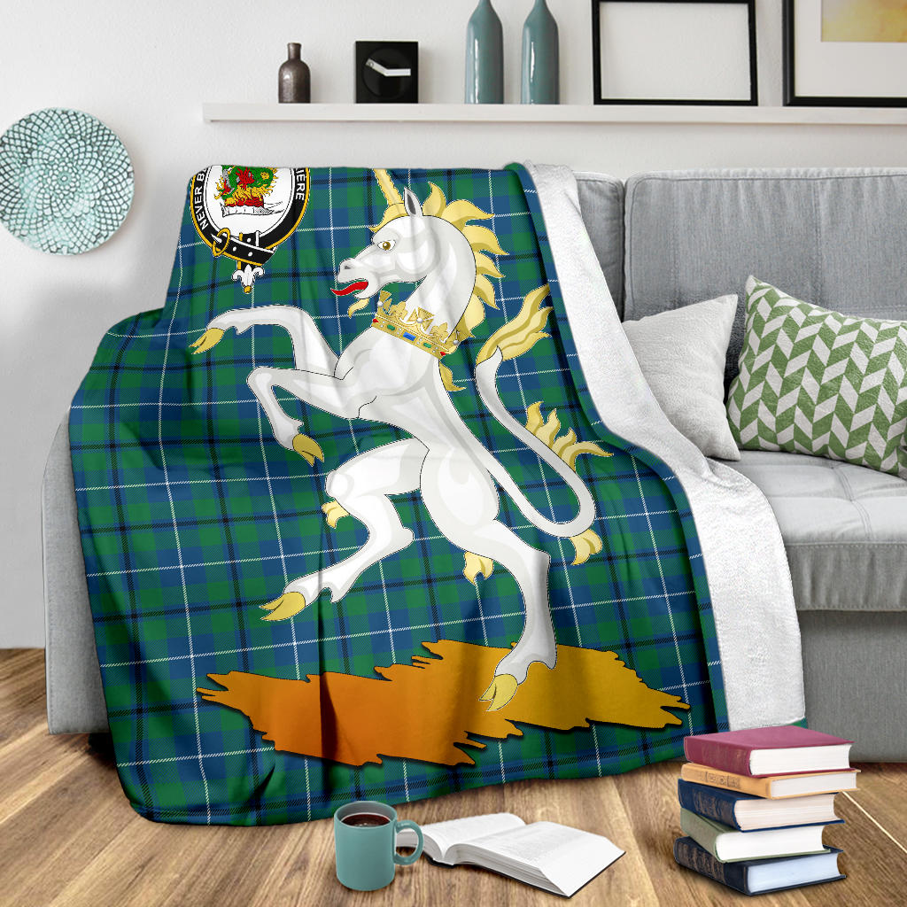 Douglas Ancient Tartan Crest Blanket - Unicorn Style