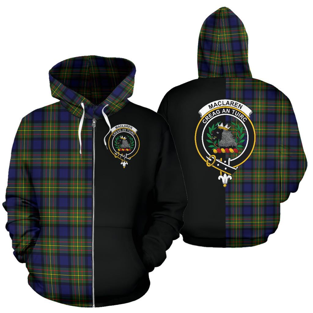 MacLaren Modern Tartan Crest Zipper Hoodie - Half Of Me Style - SP