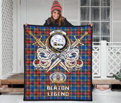 Beaton Tartan Crest Legend Gold Royal Premium Quilt - SP