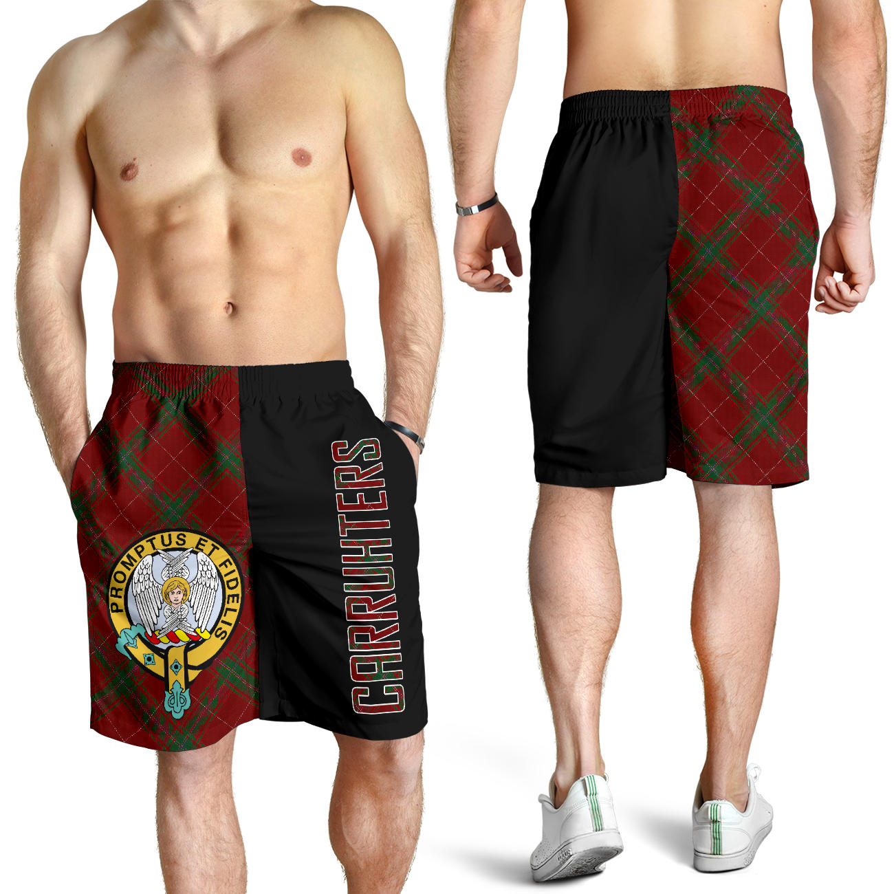 Carruthers Modern Tartan Official Crest Men's Short - Cross Style