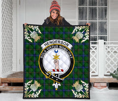 Henderson Modern Tartan Crest Premium Quilt - Gold Thistle Style SP