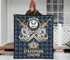 Stevenson Tartan Crest Legend Gold Royal Premium Quilt - SP